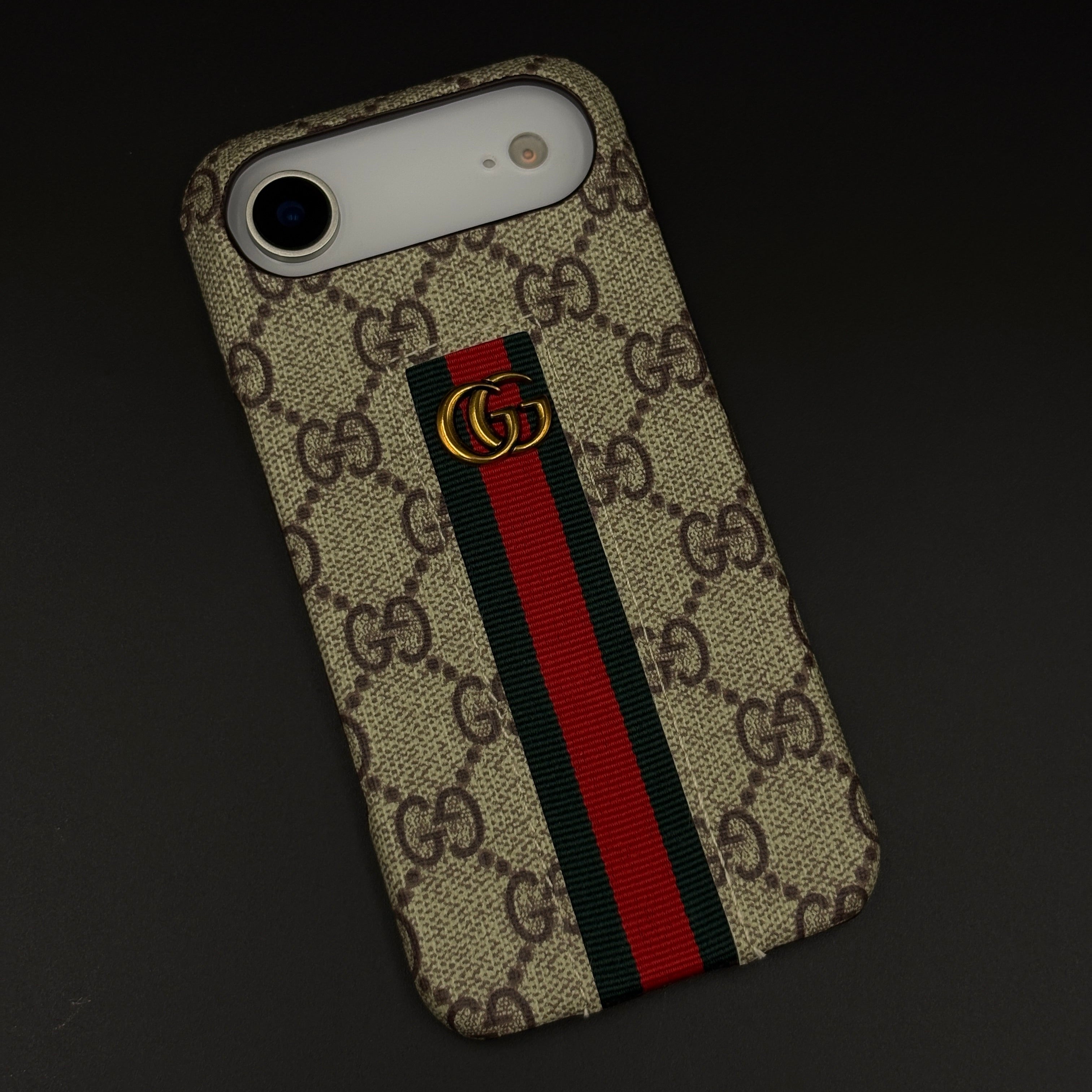 GG Embossed Stripe Case for iPhone 17 Air | Classic Monogram Premium Designer Cover