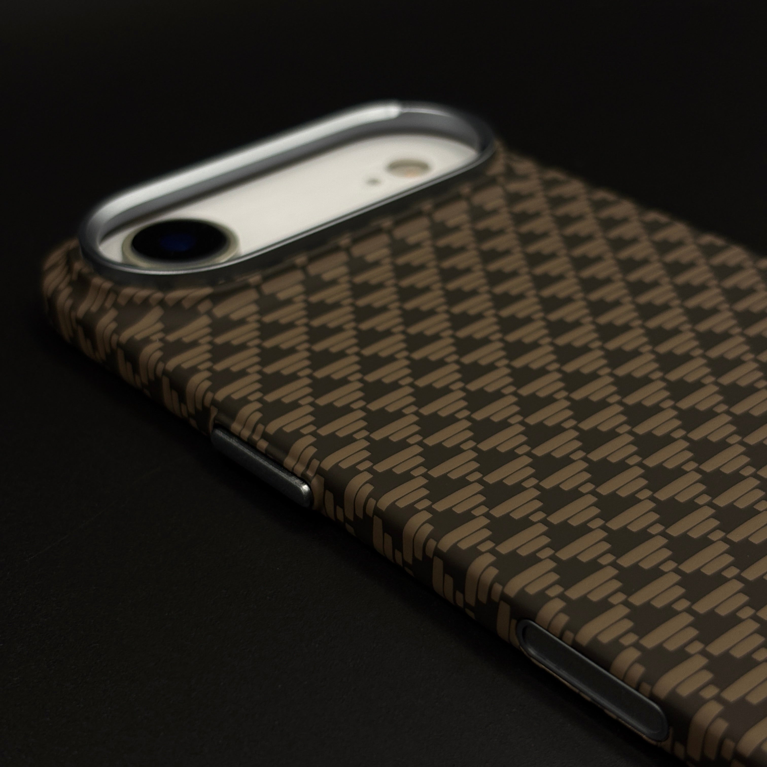 Brown Geometric Slim Mobile Case Cover for iPhone 17 Air | Rare Aramid Texture Finish | Real Carbon Fibre Feel | Hidden MagSafe