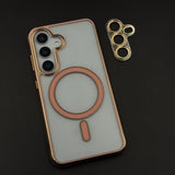 Gold Chrome MagSafe Clear Case with Camera Lens Kit for Samsung Galaxy S24 | S25