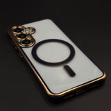 Gold Chrome MagSafe Clear Case with Camera Lens Kit for Samsung Galaxy S24 | S25