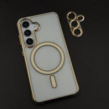 Gold Chrome MagSafe Clear Case with Camera Lens Kit for Samsung Galaxy S24 | S25