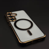 Gold Chrome MagSafe Clear Case with Camera Lens Kit for Samsung Galaxy S24 | S25