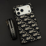 Luxury Embroidery CD Cardholder Case with Crossbody Sling for iPhone 17 Series