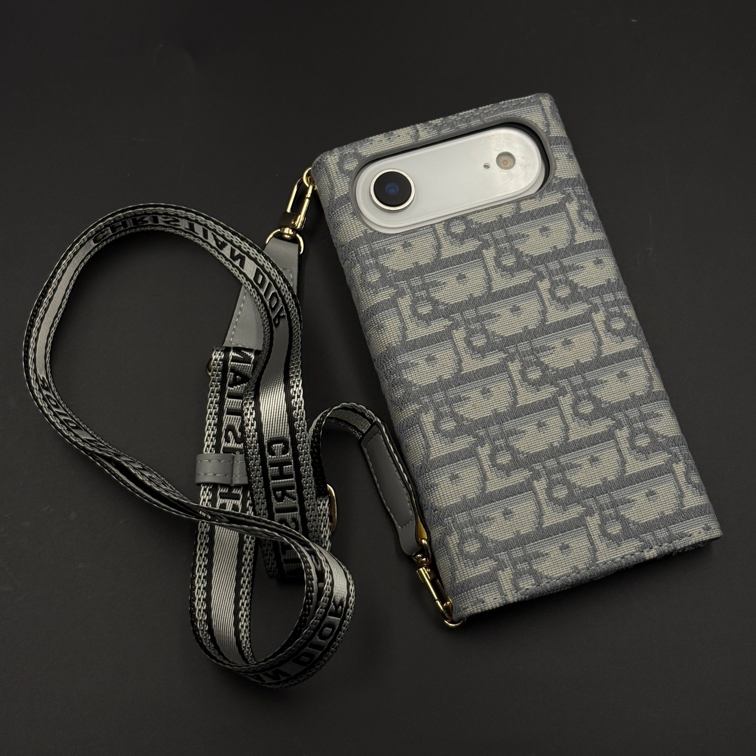 Luxury Embroidery CD Cardholder Case with Crossbody Sling for iPhone 17 Air