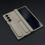 Smooth Silk Feel Silicone Case with Kickstand & Wristband for Samsung Galaxy Z Fold 6 | Front Screen Protector