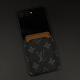 Luxury Brown Cardholder Case for Samsung Galaxy Z Flip 7 | Fashion Monogram Designer Cover