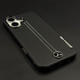 Motor Racing Inspired Merc Stitched Leather Case for iPhone 17