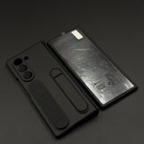 Smooth Silk Feel Silicone Case with Kickstand & Wristband for Samsung Galaxy Z Fold 6 | Front Screen Protector