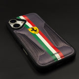 Motorsport Racing Inspired FR Stripe Stitched Leather Case for iPhone 17