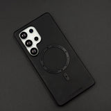 Luxury Leather MagSafe Case for Samsung Galaxy S25 Ultra | Premium Magnetic Charging Support