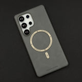 Luxury Leather MagSafe Case for Samsung Galaxy S25 Ultra | Premium Magnetic Charging Support