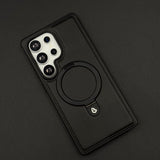 Magnetic Leather MagSafe Case for Samsung Galaxy S25 Ultra | Premium Stitch Finish | Kickstand Ring