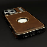 Stitch Leather Hidden MagSafe Logo Cut Case for iPhone 17 Series | Dual Finish Side Edition
