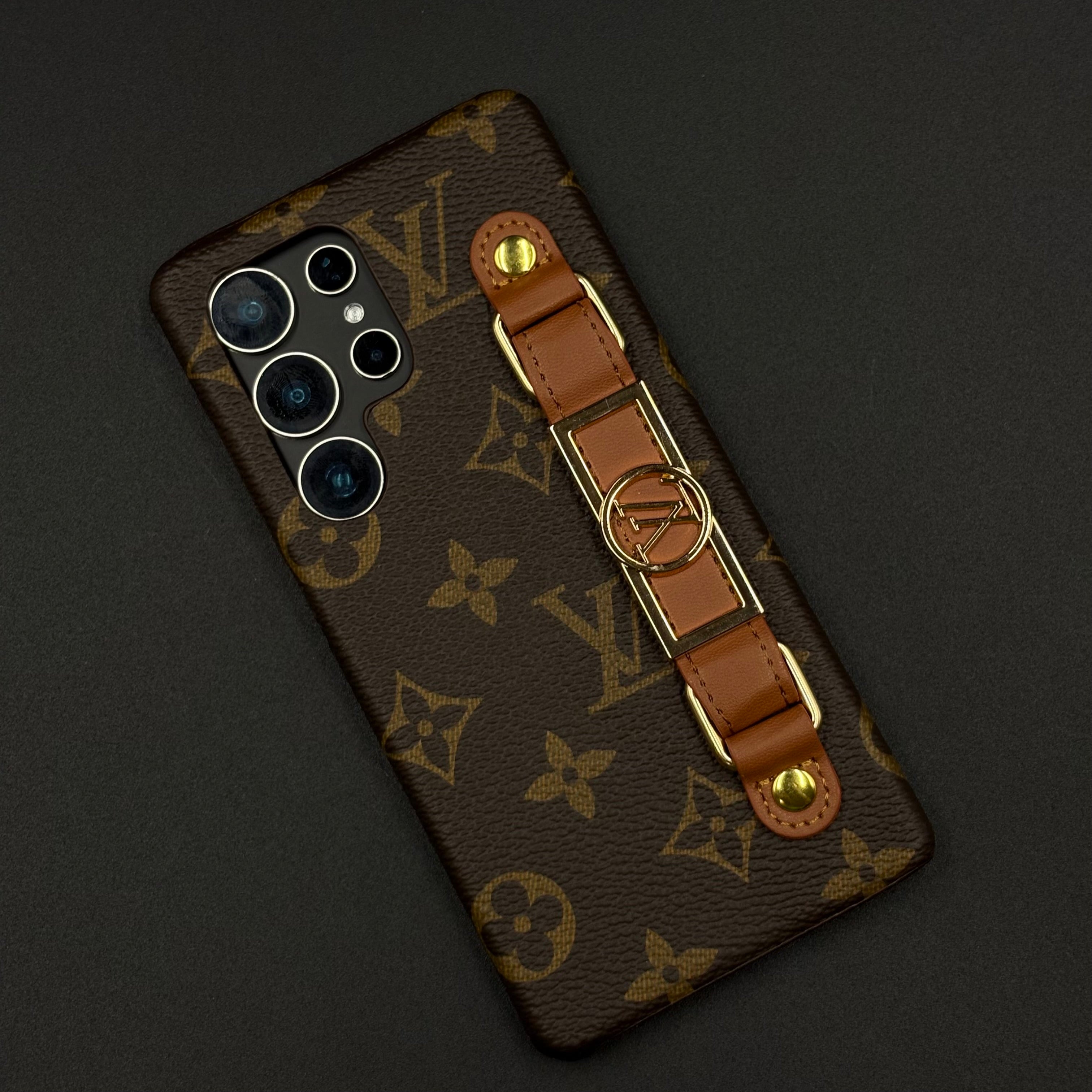 Luxury Brand Leather Case with Gold Buckle Strap for Samsung Galaxy S25 Ultra