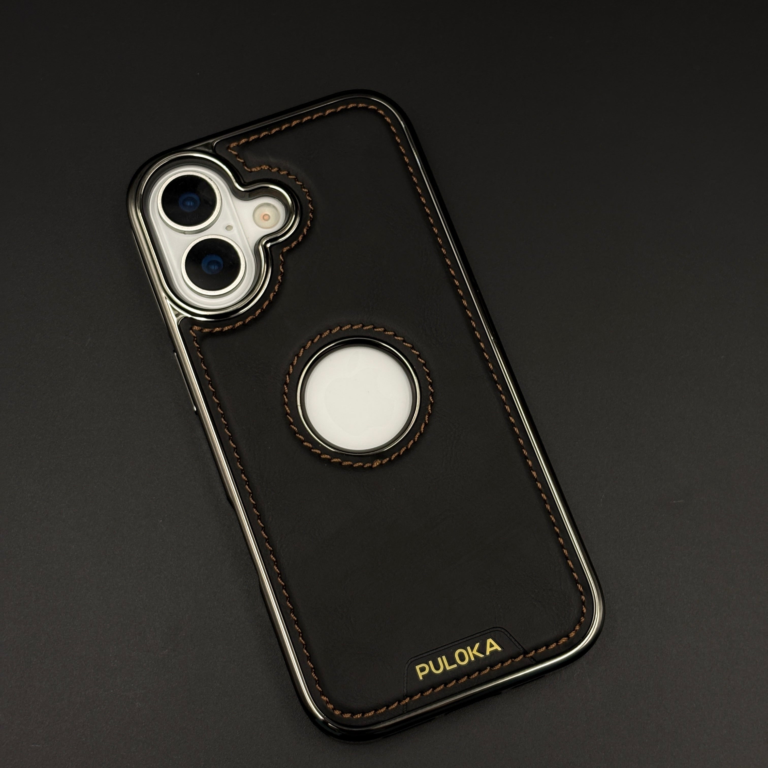 Stitch Leather Hidden MagSafe Logo Cut Case for iPhone 17 | Dual Finish Side Edition