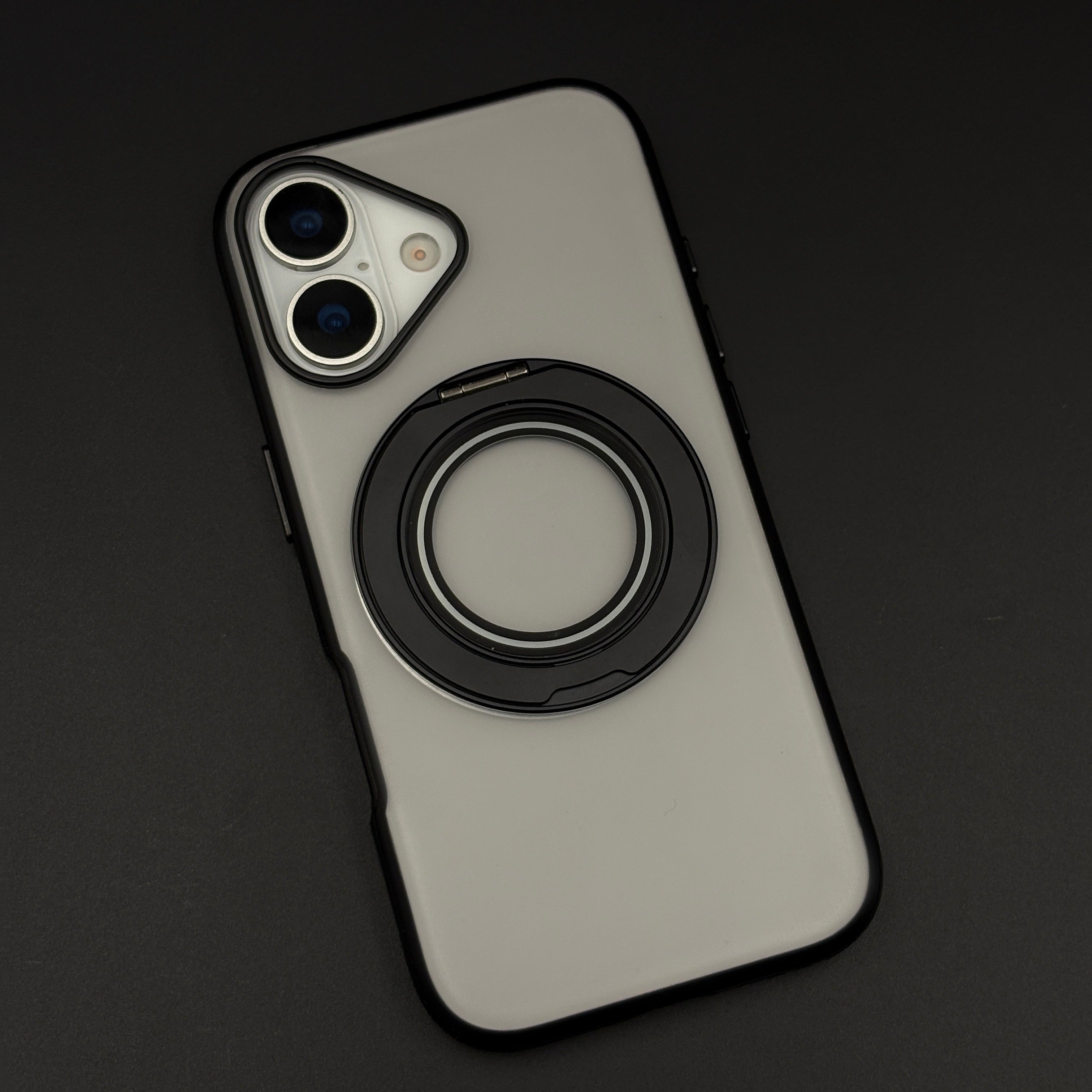 Rotating Metal Stand Clear Case for iPhone 17 | MagSafe Compatible Kickstand Cover