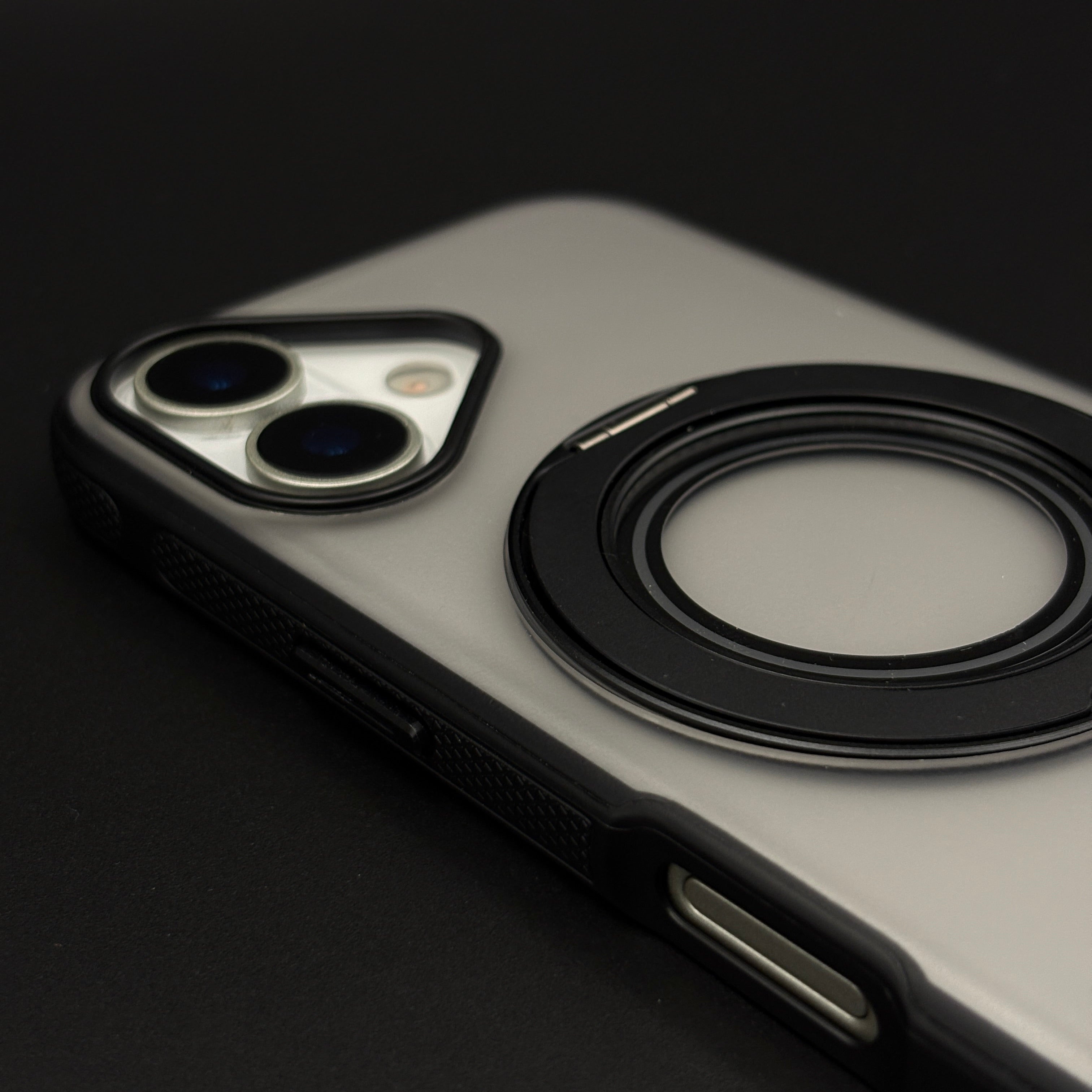 Rotating Metal Stand Clear Case for iPhone 17 | MagSafe Compatible Kickstand Cover