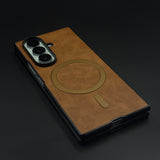 Slim Leather Black Border MagSafe Case for Samsung Galaxy Z Fold 6