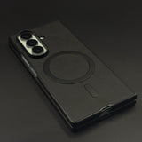 Slim Leather Black Border MagSafe Case for Samsung Galaxy Z Fold 6