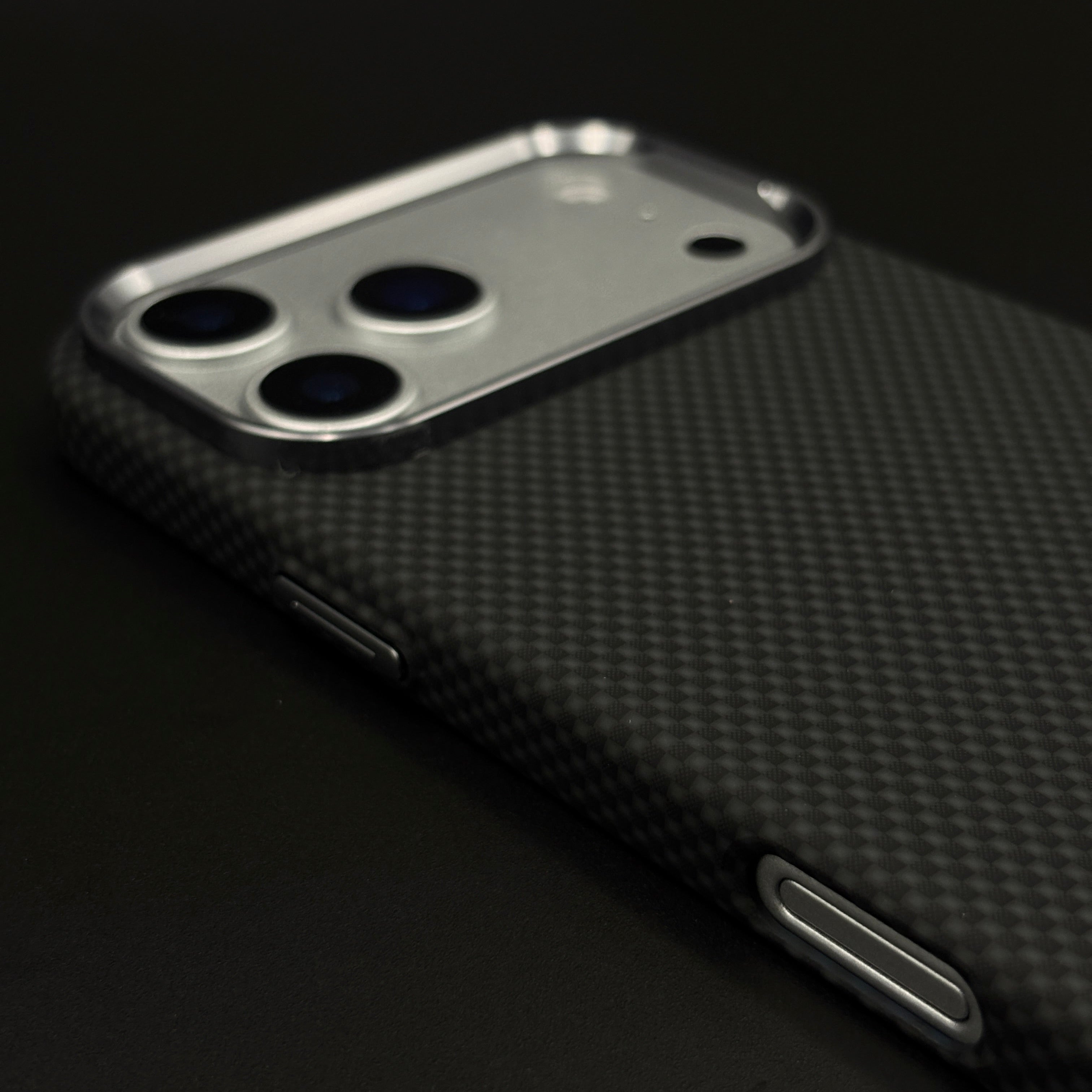 UltraLite Black Case Slim Mobile Case Cover for iPhone 17 Series | Rare Aramid Texture Finish | Real Carbon Fibre Feel | Hidden MagSafe