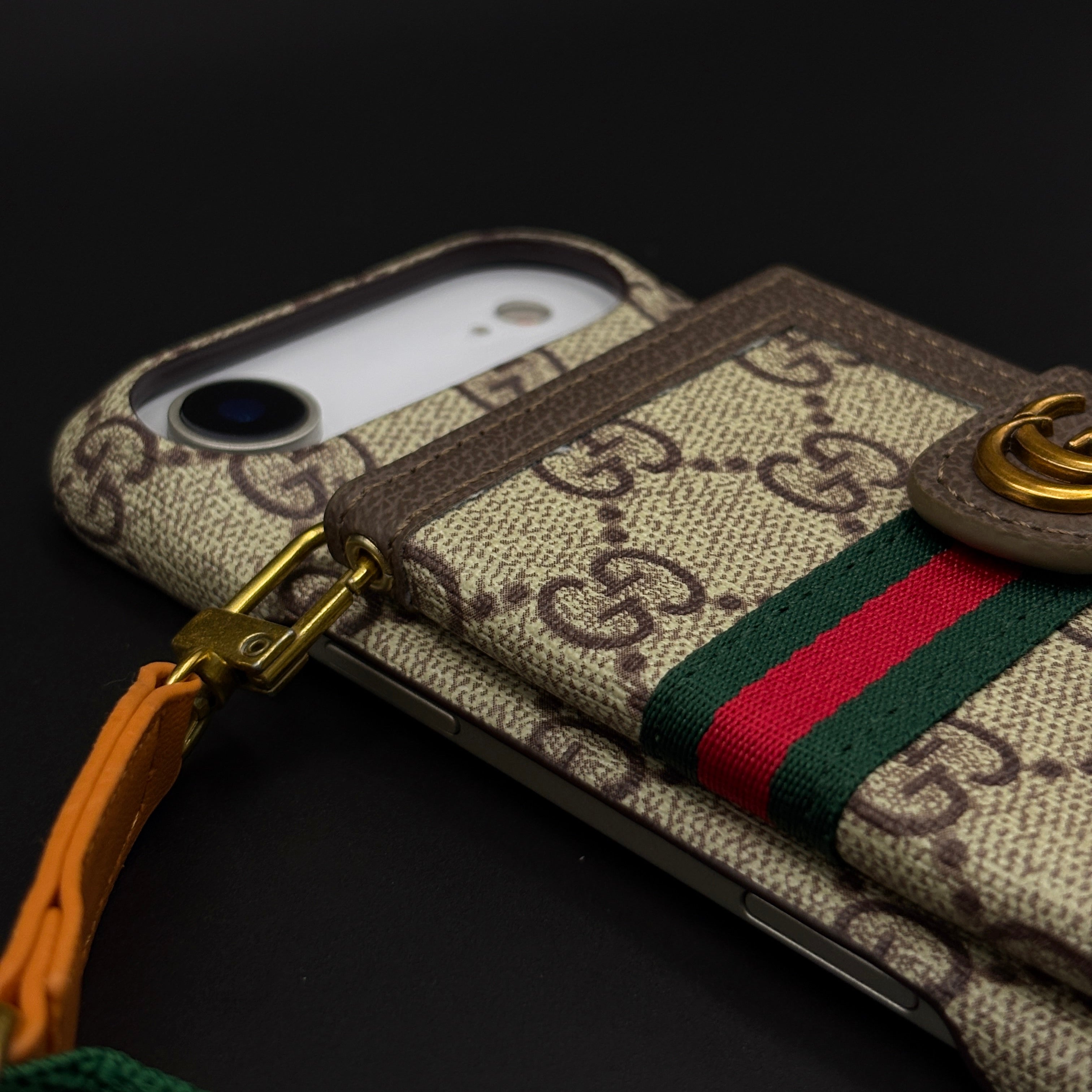 Luxury GG Wallet Case with Sling for iPhone 17 Air | Crossbody Strap | Card Holder