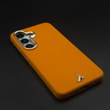 Luxury Leather Raised Gold Bezel Hidden MagSafe Case for Samsung Galaxy S24 | S25