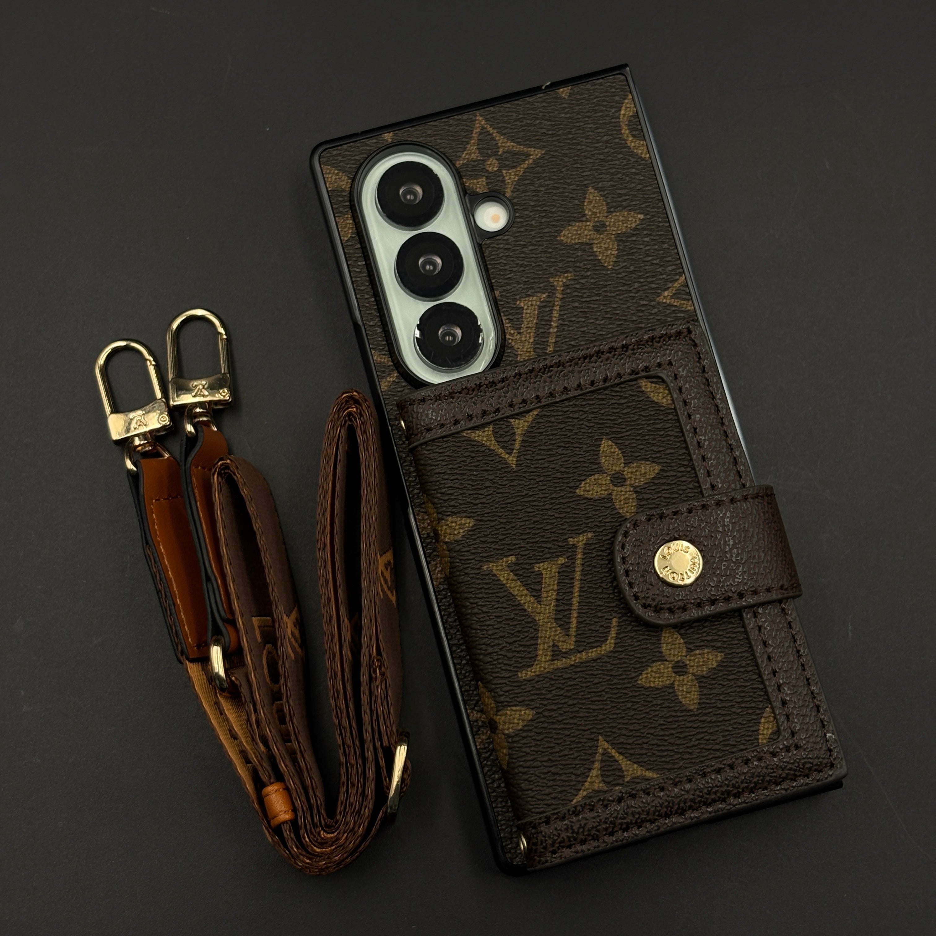 Luxury Cardholder Wallet Case with Sling for Samsung Galaxy Z Fold 7