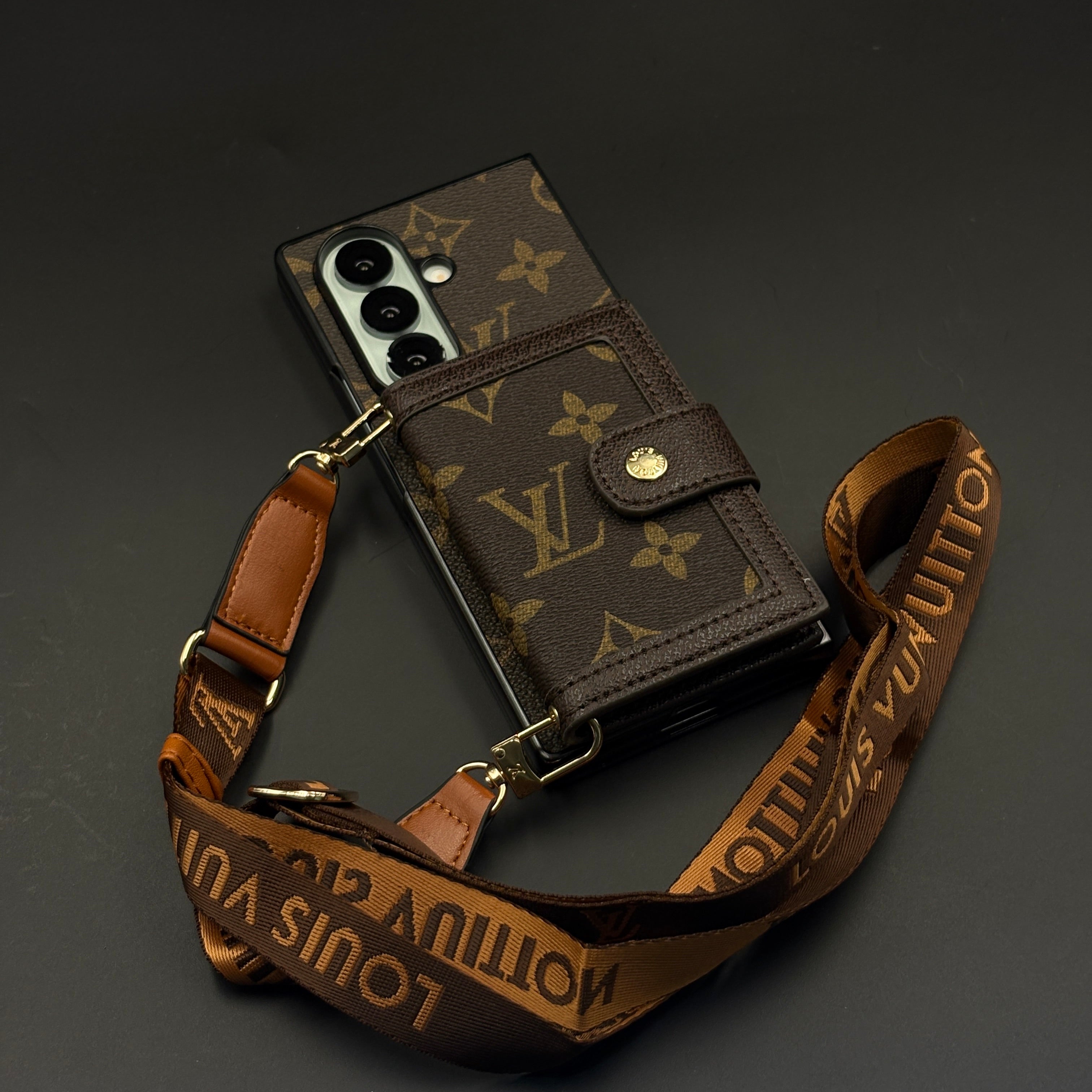 Luxury Cardholder Wallet Case with Sling for Samsung Galaxy Z Fold 7