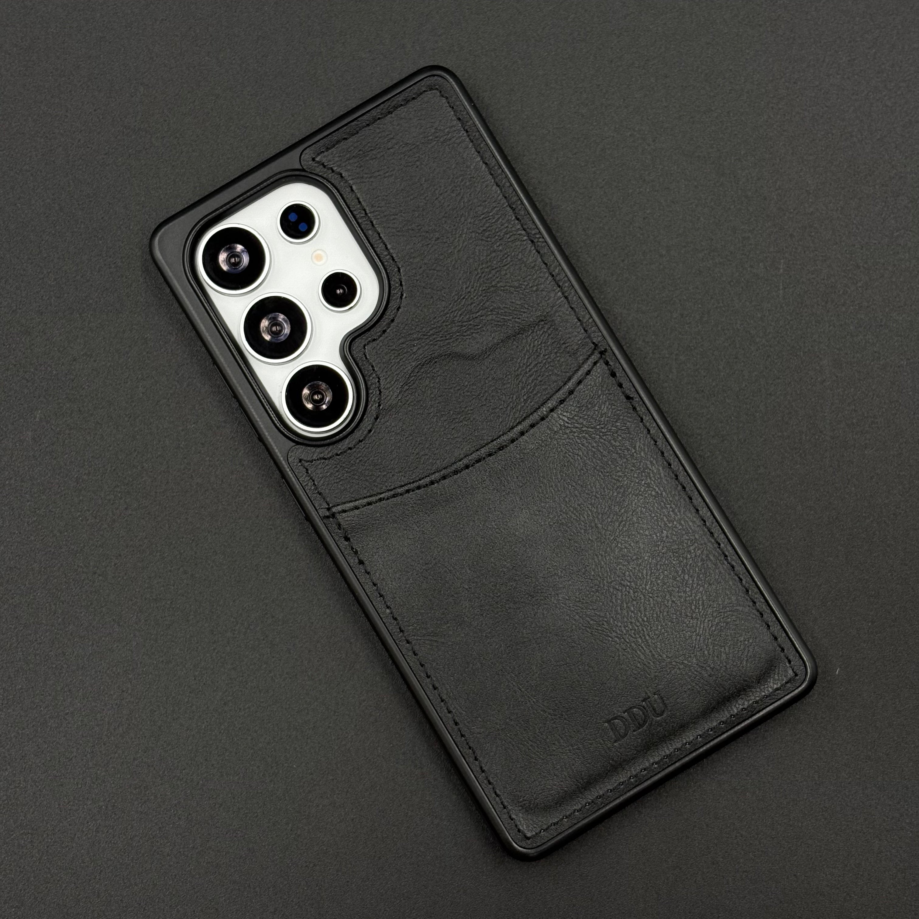 Premium PU Leather Stitch Phone Case for Samsung Galaxy S25 Ultra | Slim Fit with a Wallet/Card Holder