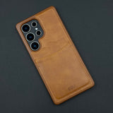 Premium PU Leather Stitch Phone Case for Samsung Galaxy S25 Ultra | Slim Fit with a Wallet/Card Holder