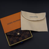 Luxury Fashion Brand Monogram Card Holder Wallet with Flap Closure with Box