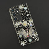 Bling Butterfly & Flower Phone Case for Samsung Galaxy S25 Ultra | Luxury Rhinestone Crystal