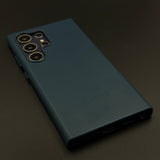 Embossed Logo Leather Case with Hidden MagSafe for Samsung Galaxy S23 Ultra