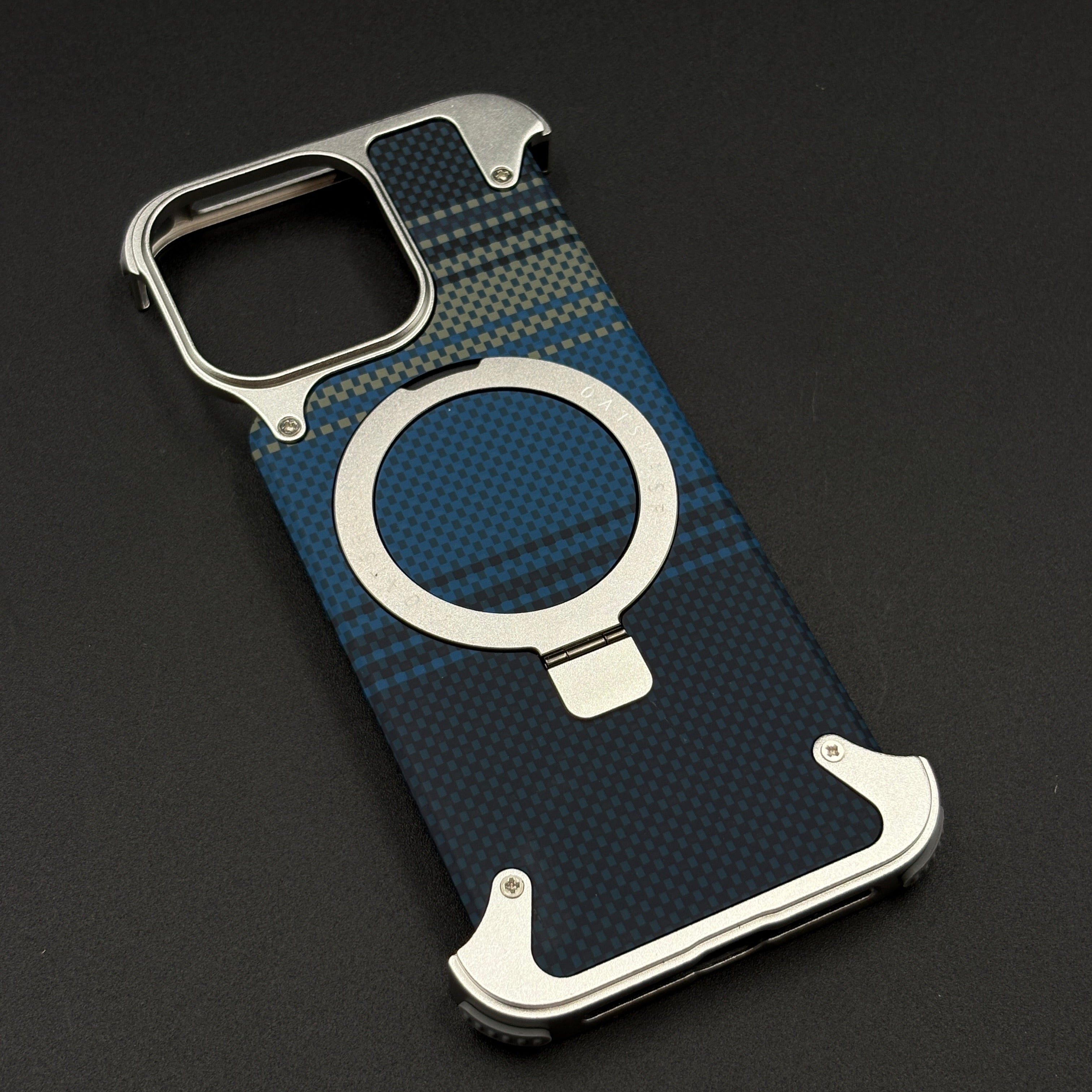 UltraLux Aramid Texture Teal & Metal MagSafe Case for iPhone | Crafted for Style & Strength