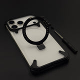 Smokey Matte Metal Frame Case for iPhone 17 Series | MagSafe Ring Stand