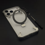 Smokey Matte Metal Frame Case for iPhone 17 Series | MagSafe Ring Stand
