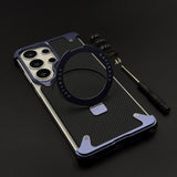 Carbon Fiber Metal Armor Magsafe Case Cover for Samsung Galaxy S26 Ultra