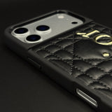 Luxury Brand CD Puffer Leather Case for iPhone 17 Series | Quilted Designer Protective Cover