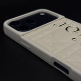 Luxury Brand CD Puffer Leather Case for iPhone 17 Series | Quilted Designer Protective Cover