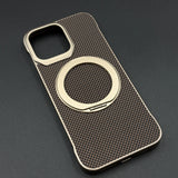 Carbon Fibre Metal Frame Case for iPhone Series | MagSafe Compatible Stand | Rugged Style Protection