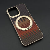 Carbon Fibre Metal Frame Case for iPhone Series | MagSafe Compatible Stand | Rugged Style Protection