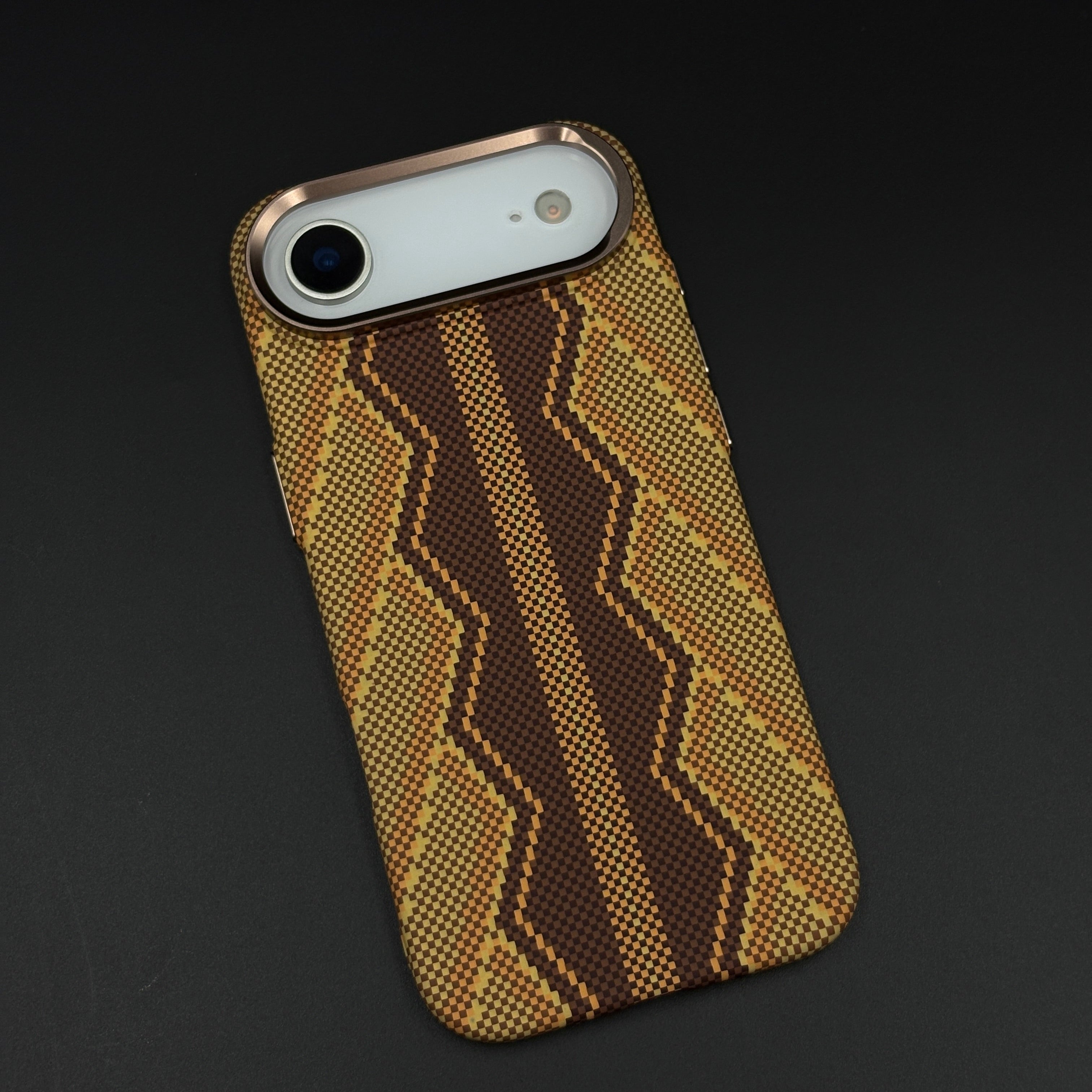 Desert Brown Zigzag Case Slim Mobile Case Cover for iPhone 17 Air | Rare Aramid Texture Finish | Real Carbon Fibre Feel | Hidden MagSafe