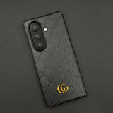 Luxury GG Pattern Leather Feel Case for Samsung Galaxy Z Fold 6 | Designer-Inspired Premium Back Cover
