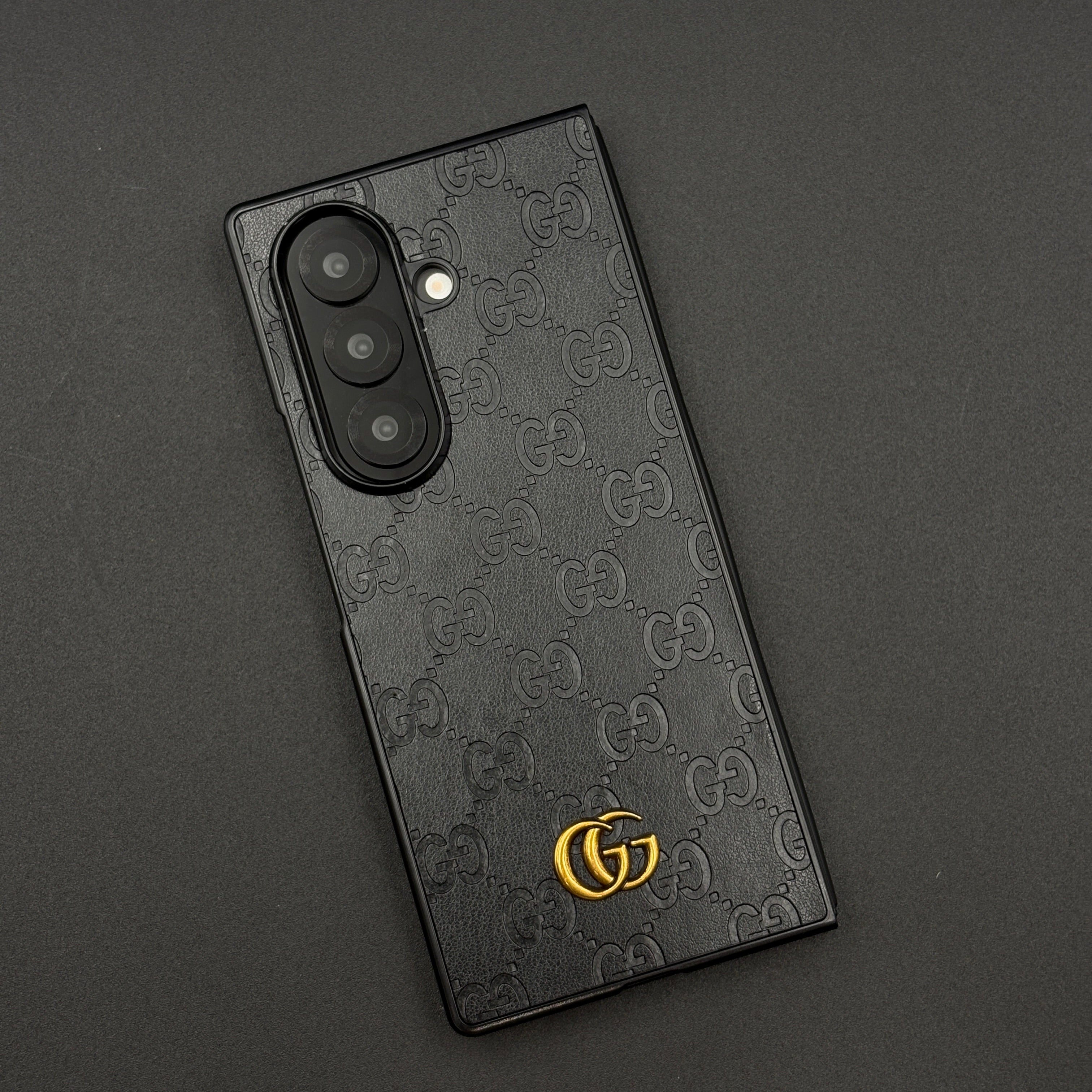 Luxury GG Pattern Leather Feel Case for Samsung Galaxy Z Fold 6 | Designer-Inspired Premium Back Cover
