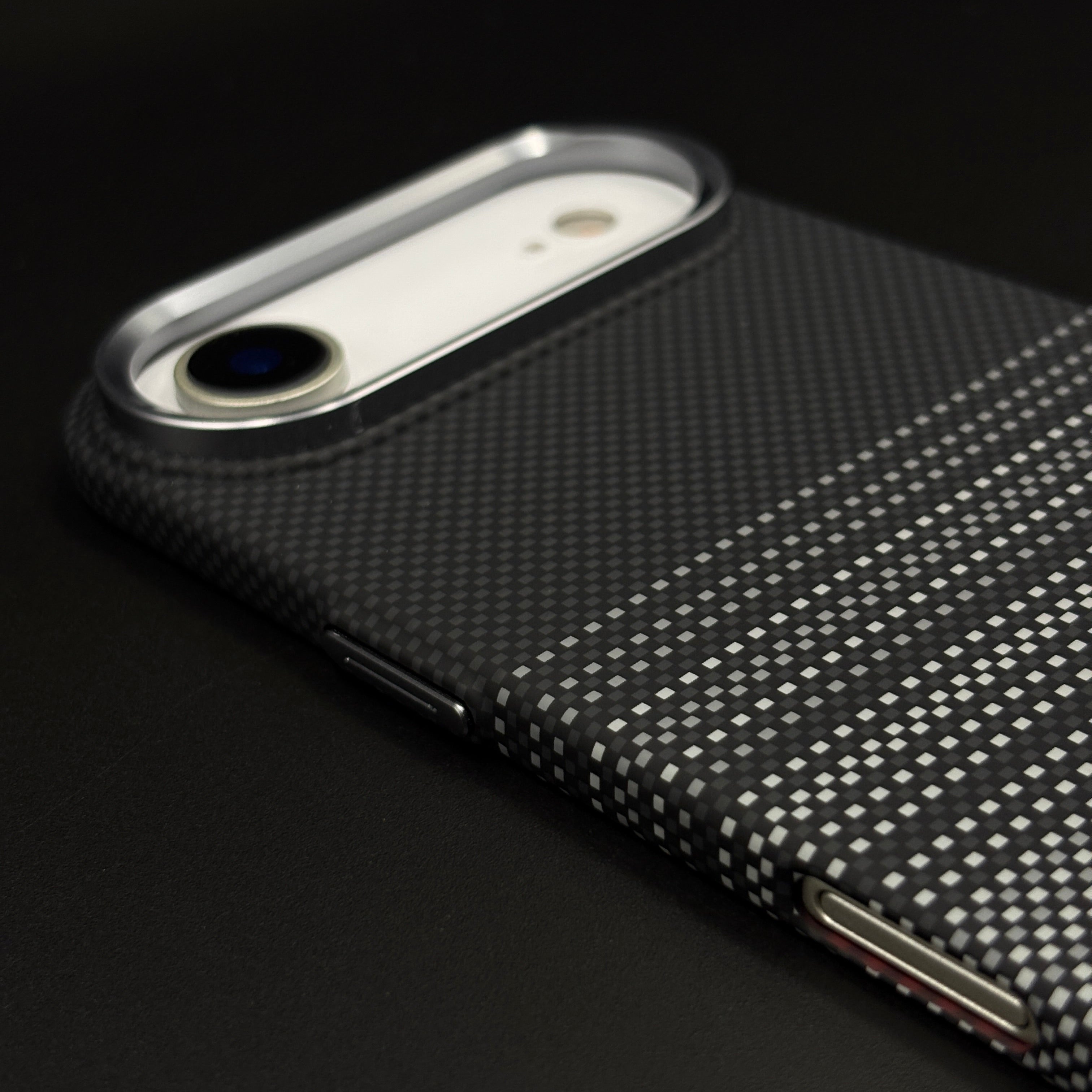 Black Graphite Stripe Case Slim Mobile Case Cover for iPhone 17 Air | Rare Aramid Texture Finish | Real Carbon Fibre Feel | Hidden MagSafe