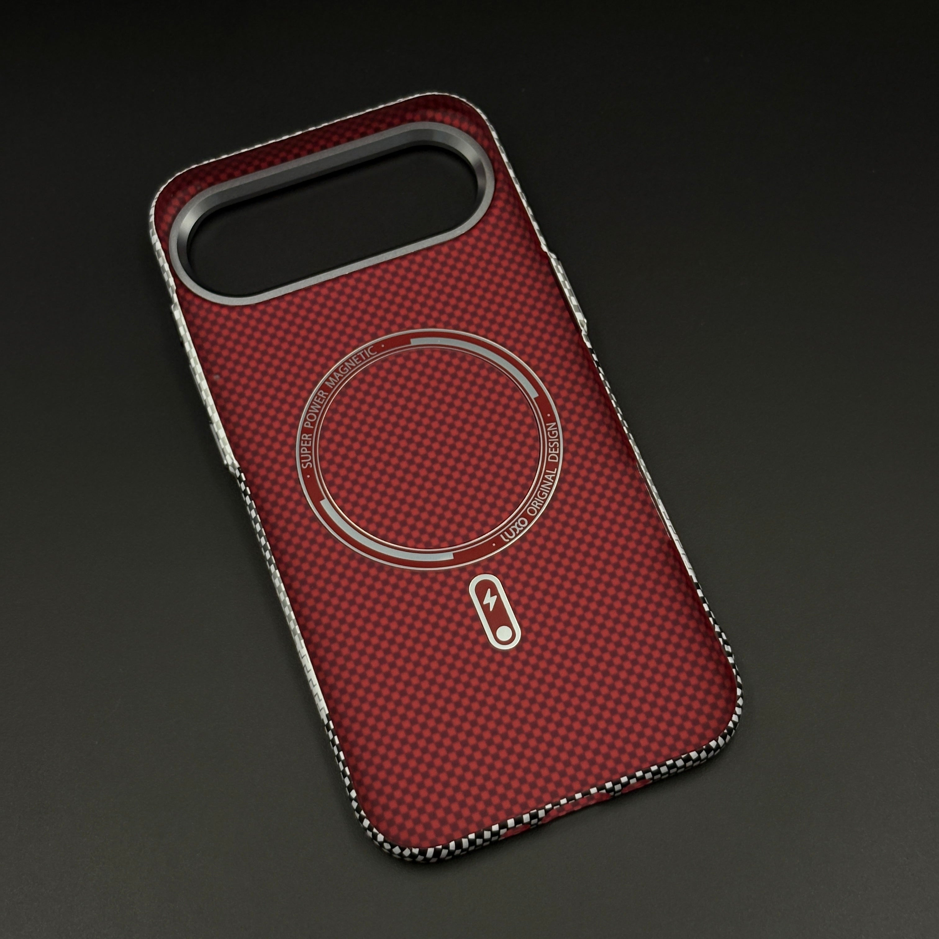 Gray Monochrome Stripe Case Slim Mobile Case Cover for iPhone 17 Air | Rare Aramid Texture Finish | Real Carbon Fibre Feel | Hidden MagSafe