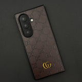 Luxury GG Pattern Leather Feel Case for Samsung Galaxy Z Fold 6 | Designer-Inspired Premium Back Cover