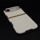 Striped Grip Hidden MagSafe Leather Case for iPhone 17 Air | Premium Camera Frame Back Cover