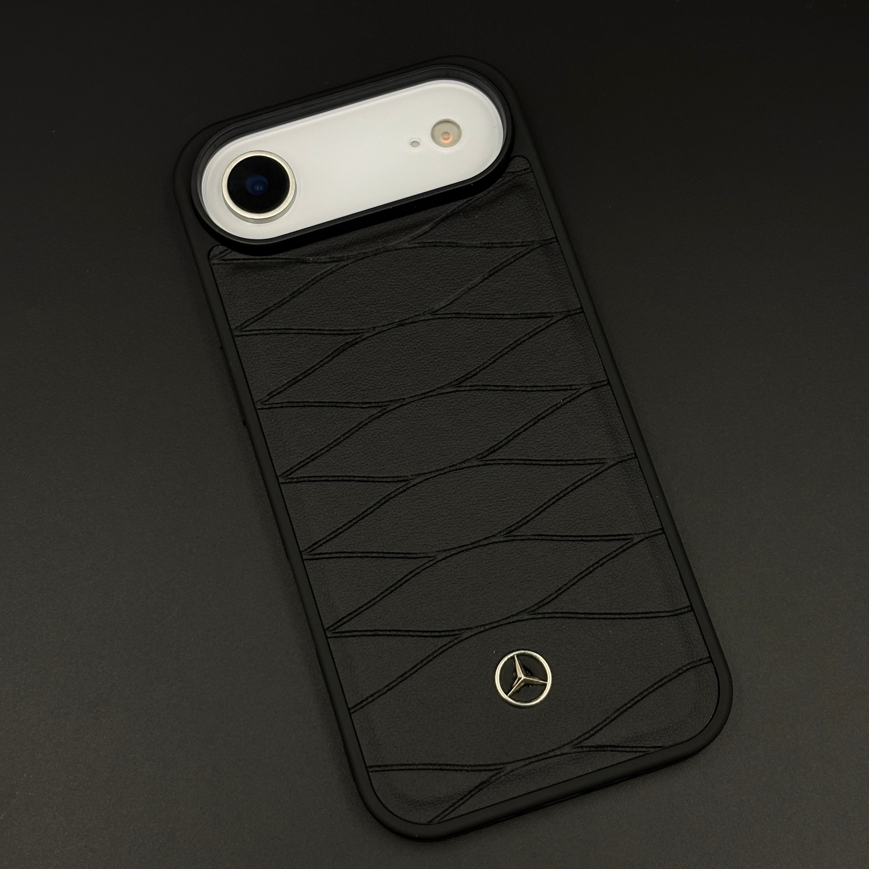 Luxury Sports Car Merc Logo Leather Case for iPhone 17 Air | Premium Pattern Back Cover