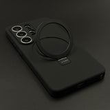 Camera Protection Silk Feel Silicone MagSafe Case with Metal Stand for Samsung Galaxy S26 Ultra